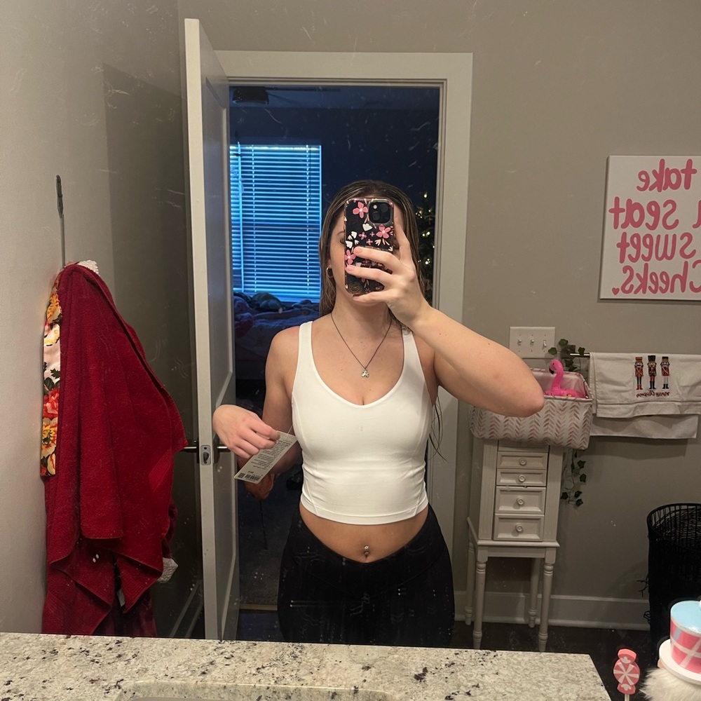 Lululemon Athletica White Crop Top
